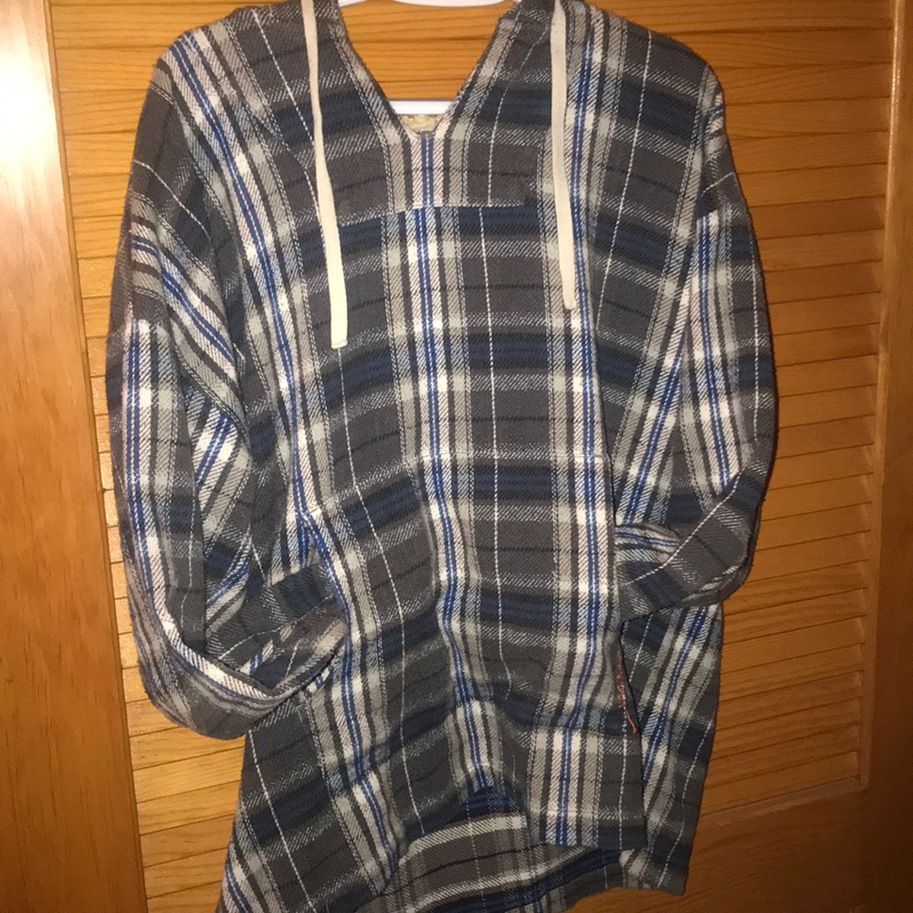 Mexican style handmade hooded pull over